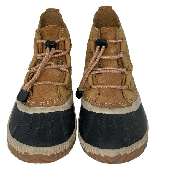 Sorel Boots Women's 4 Brown Leather Lace Up Out N About Duck Waterproof Shoes - Picture 6 of 15